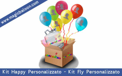 Kit Happy Personalizzato o Kit Fly Personalizzato: tutto il necessario per una festa personalizzata: bombola gas elio usa e getta o pompetta, palloncini e nastrino per legarli
