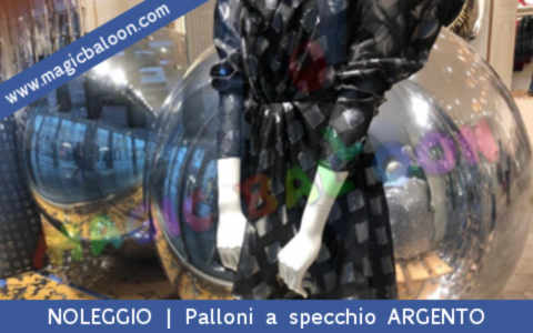 nuovo servizio noleggio allestimenti fiera sfilate negozi eventi palloni specchio oro argento disponibile in tutta Italia - Milano - Roma