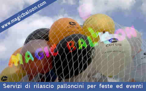 Noleggio e vendita di strumenti per il lancio di palloncini anche personalizzati palloni e palloncini allestimenti addobbi Milano Italia