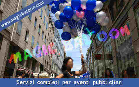 servizi allestimento addobbi scenografie con palloni e palloncini gas elio aria palloncini per agenzie eventi pubblicitarie tour promozionali stile organico