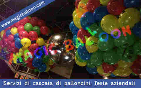 Allestimenti ed addobbi con palloncini e palloni per le feste in discoteca, locali da ballo, balere e locali per feste Italia 